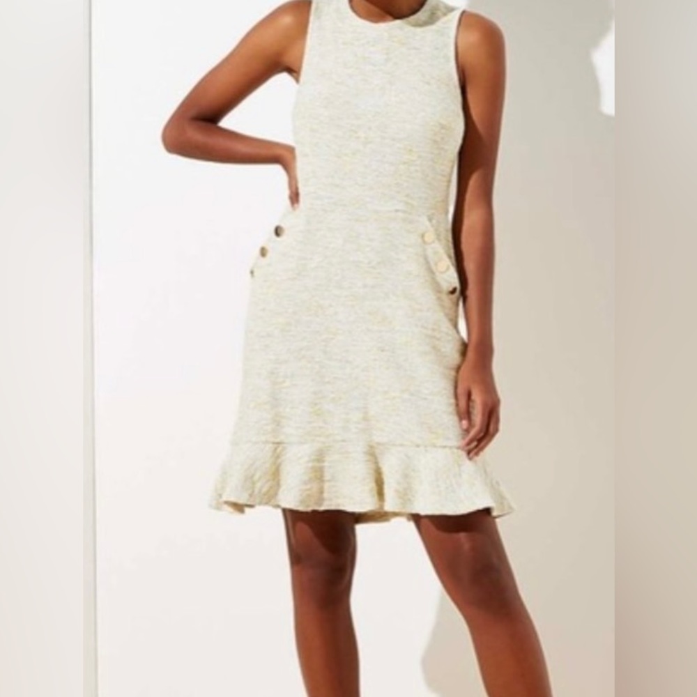 Loft Tweed Peplum Dress with pockets